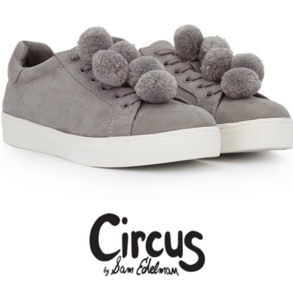 Circus by Sam Edelman Gray Pom Pom Sneakers